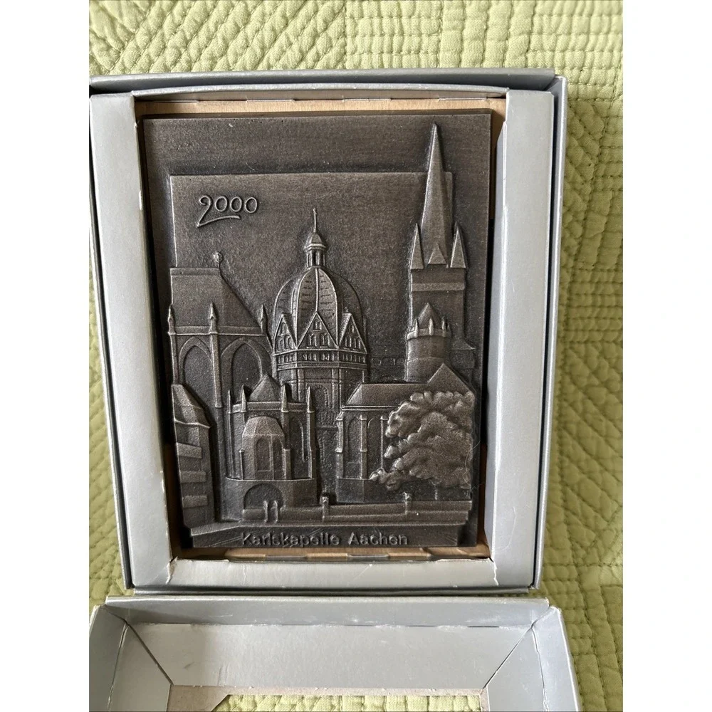 Buderus Karlskapelle Aachen 2000 Cast Iron Relief Plaque German Kunstguss Boxed